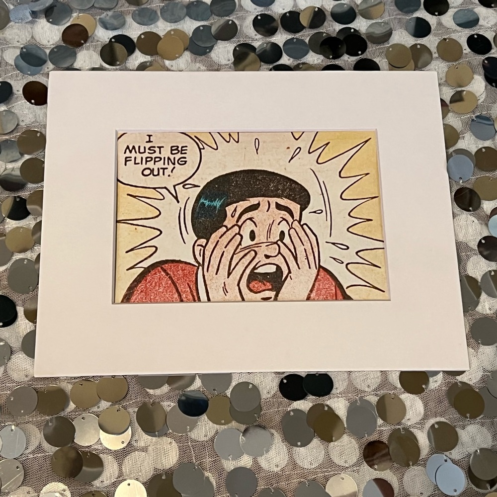 Reggie flipping out comic Art matted pop silly ARCHIE